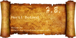 Hertl Botond névjegykártya